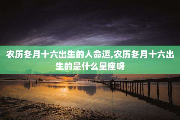农历冬月十六出生的人命运,农历冬月十六出生的是什么星座呀