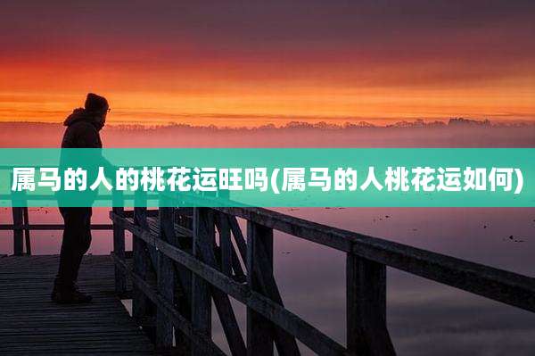 属马的人的桃花运旺吗(属马的人桃花运如何)