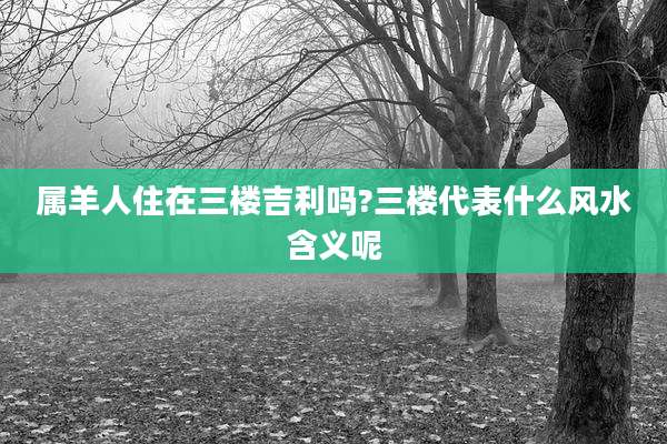 属羊人住在三楼吉利吗?三楼代表什么风水含义呢
