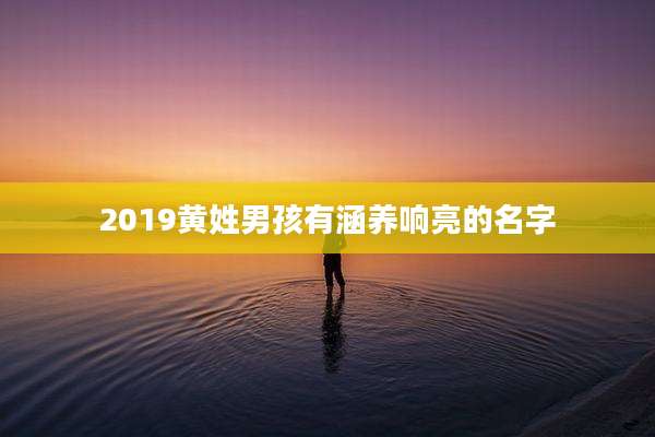 2019黄姓男孩有涵养响亮的名字