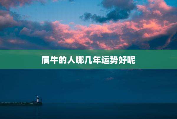 属牛的人哪几年运势好呢