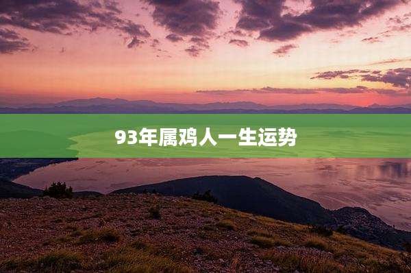 93年属鸡人一生运势