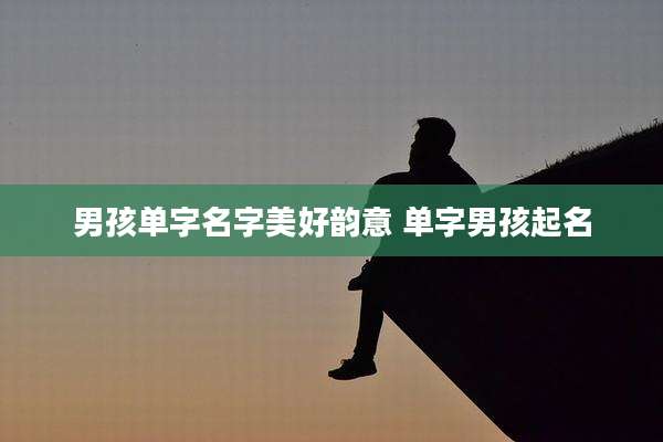 男孩单字名字美好韵意 单字男孩起名