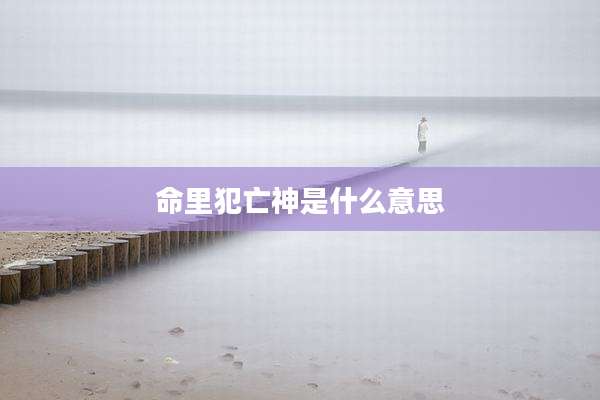 命里犯亡神是什么意思