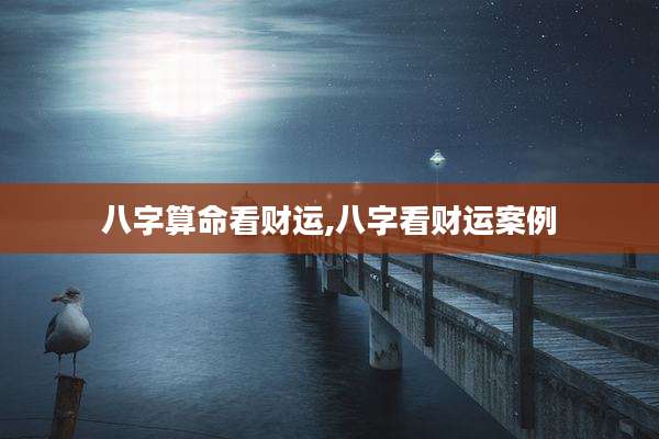 八字算命看财运,八字看财运案例