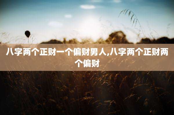 八字两个正财一个偏财男人,八字两个正财两个偏财