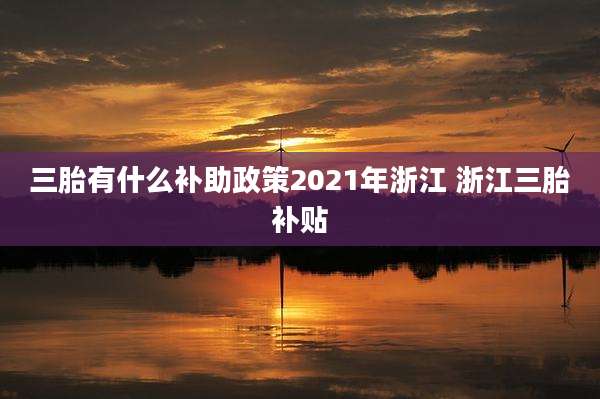三胎有什么补助政策2021年浙江 浙江三胎补贴