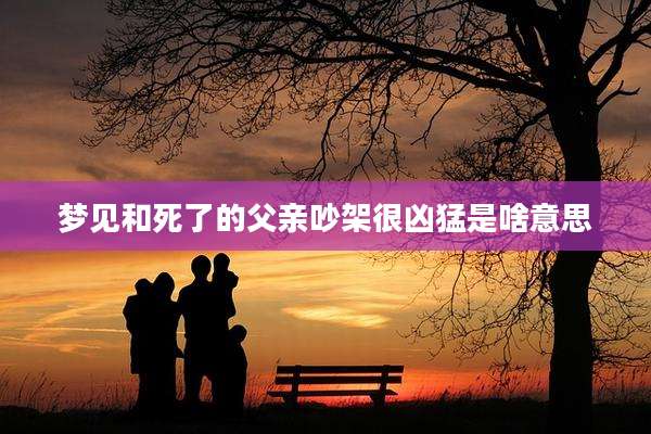 梦见和死了的父亲吵架很凶猛是啥意思