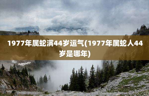 1977年属蛇满44岁运气(1977年属蛇人44岁是哪年)