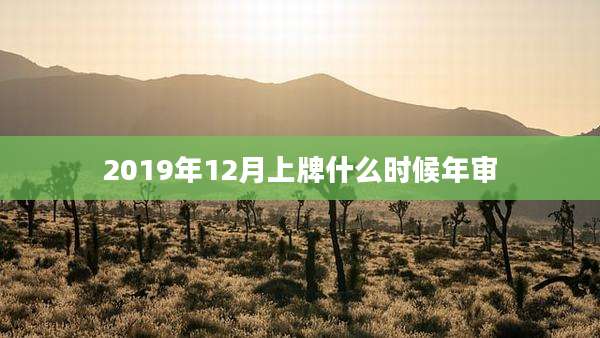 2019年12月上牌什么时候年审