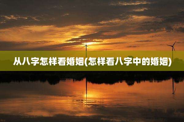 从八字怎样看婚姻(怎样看八字中的婚姻)