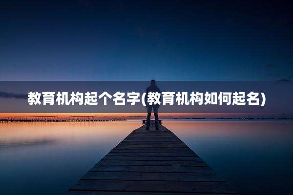 教育机构起个名字(教育机构如何起名)