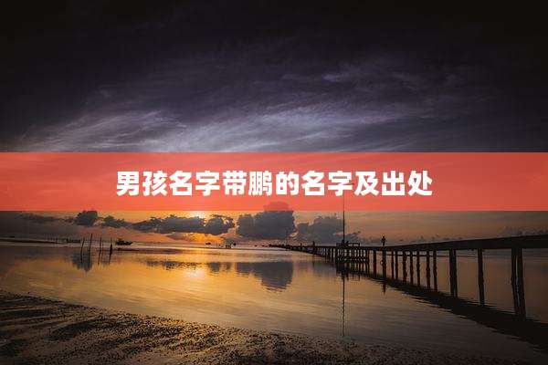 男孩名字带鹏的名字及出处