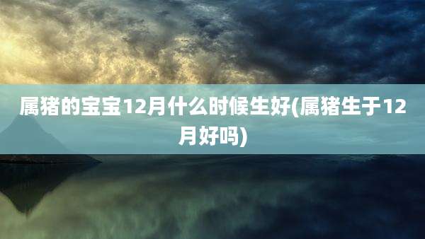 属猪的宝宝12月什么时候生好(属猪生于12月好吗)