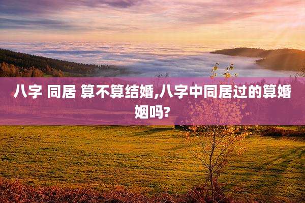八字 同居 算不算结婚,八字中同居过的算婚姻吗?