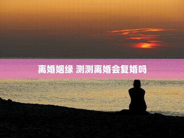 离婚姻缘 测测离婚会复婚吗