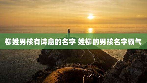 柳姓男孩有诗意的名字 姓柳的男孩名字霸气