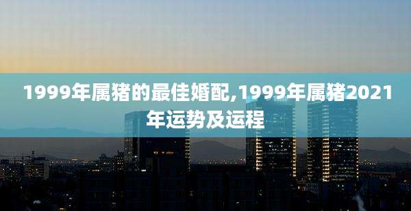 1999年属猪的最佳婚配,1999年属猪2021年运势及运程