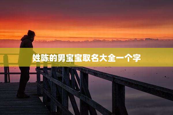 姓陈的男宝宝取名大全一个字