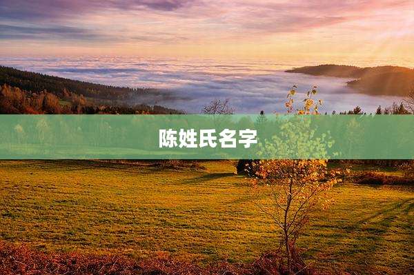 陈姓氏名字