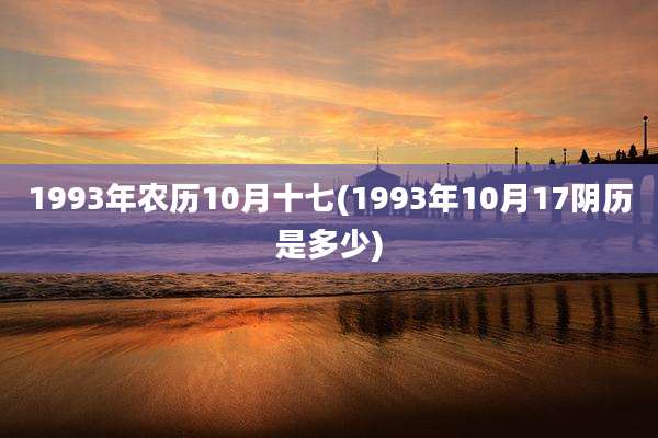 1993年农历10月十七(1993年10月17阴历是多少)