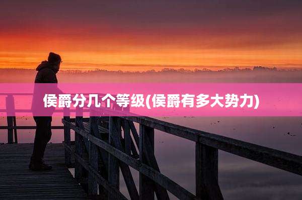 侯爵分几个等级(侯爵有多大势力)