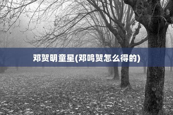 邓贺明童星(邓鸣贺怎么得的)