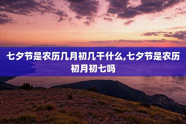 七夕节是农历几月初几干什么,七夕节是农历初月初七吗