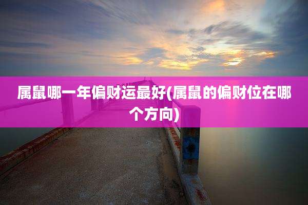 属鼠哪一年偏财运最好(属鼠的偏财位在哪个方向)