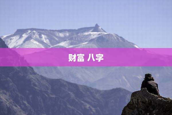 财富 八字