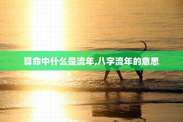 算命中什么是流年,八字流年的意思