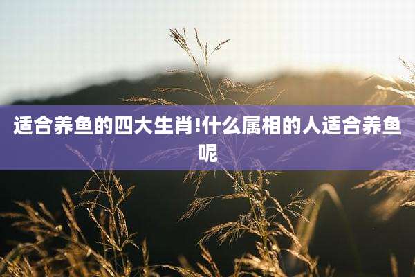 适合养鱼的四大生肖!什么属相的人适合养鱼呢