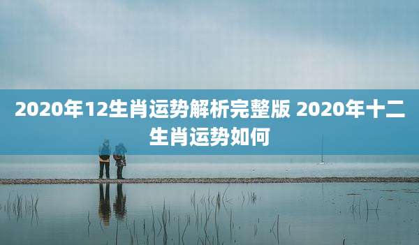 2020年12生肖运势解析完整版 2020年十二生肖运势如何