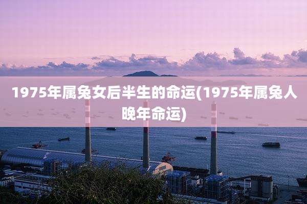 1975年属兔女后半生的命运(1975年属兔人晚年命运)