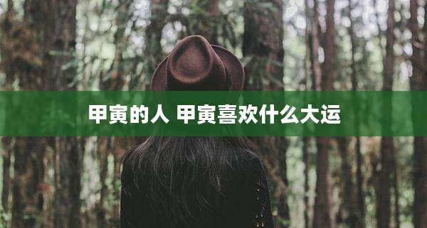 甲寅的人 甲寅喜欢什么大运