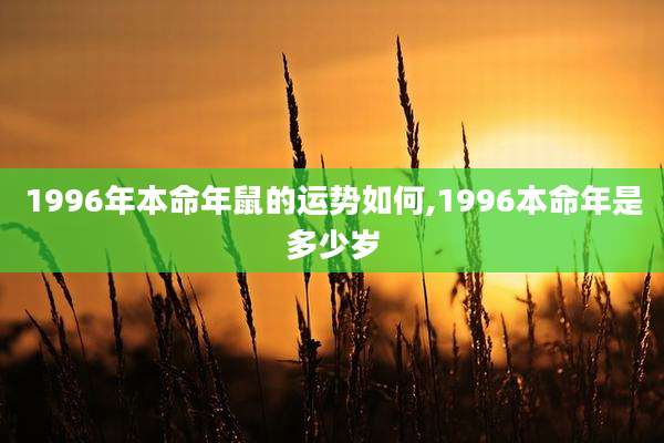 1996年本命年鼠的运势如何,1996本命年是多少岁