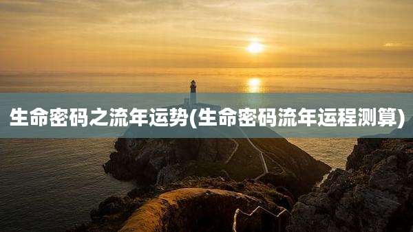 生命密码之流年运势(生命密码流年运程测算)