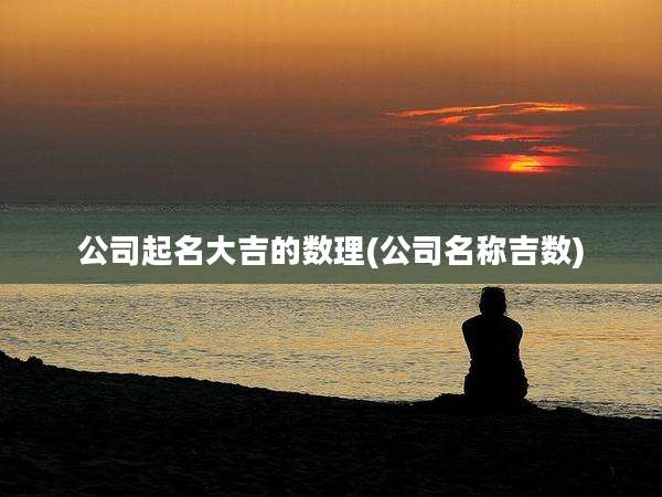 公司起名大吉的数理(公司名称吉数)