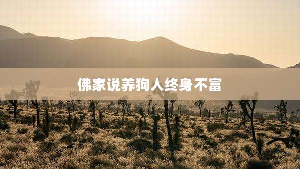佛家说养狗人终身不富