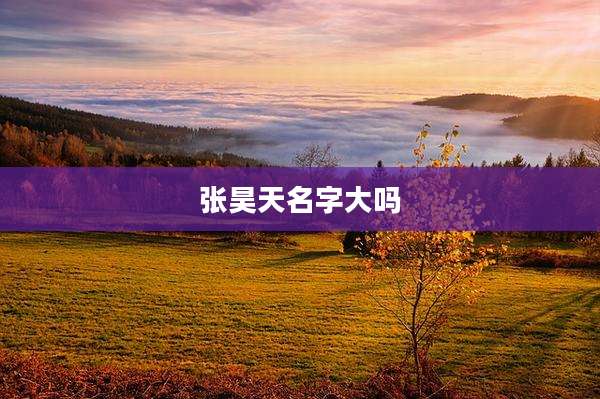 张昊天名字大吗