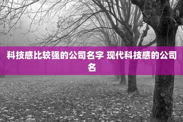 科技感比较强的公司名字 现代科技感的公司名