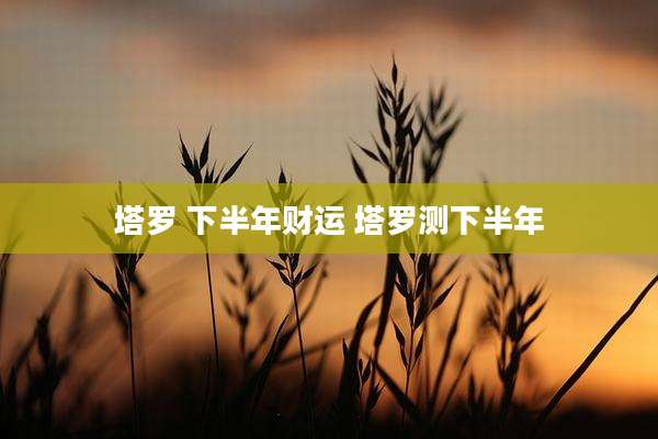 塔罗 下半年财运 塔罗测下半年