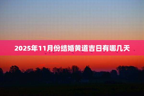 2025年11月份结婚黄道吉日有哪几天