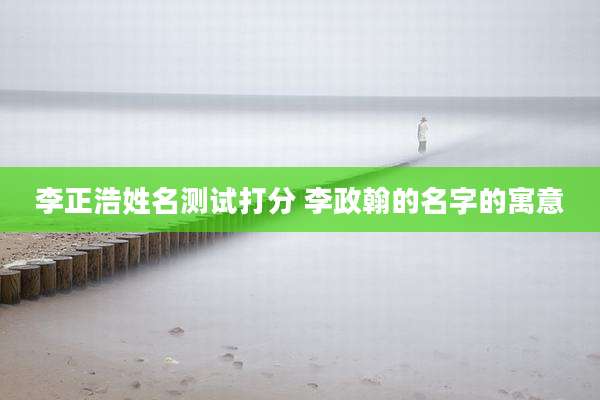 李正浩姓名测试打分 李政翰的名字的寓意