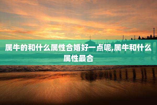 属牛的和什么属性合婚好一点呢,属牛和什么属性最合