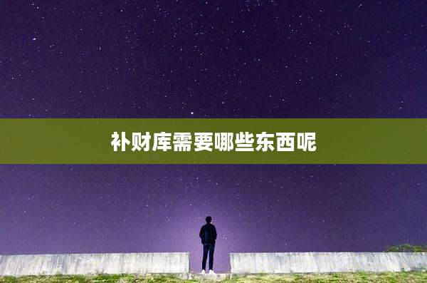 补财库需要哪些东西呢