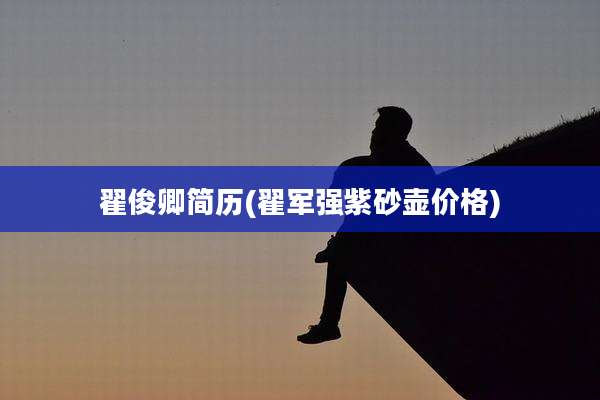 翟俊卿简历(翟军强紫砂壶价格)