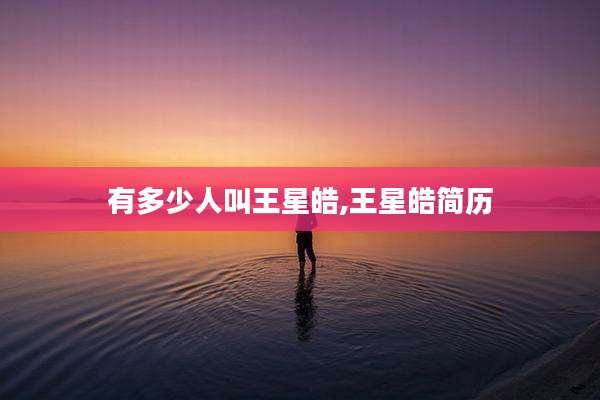 有多少人叫王星皓,王星皓简历