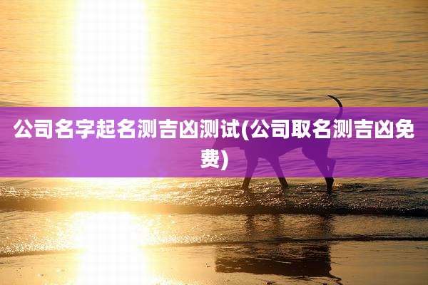 公司名字起名测吉凶测试(公司取名测吉凶免费)
