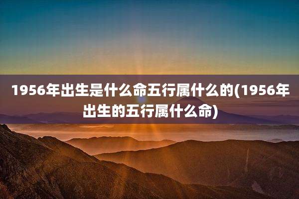 1956年出生是什么命五行属什么的(1956年出生的五行属什么命)